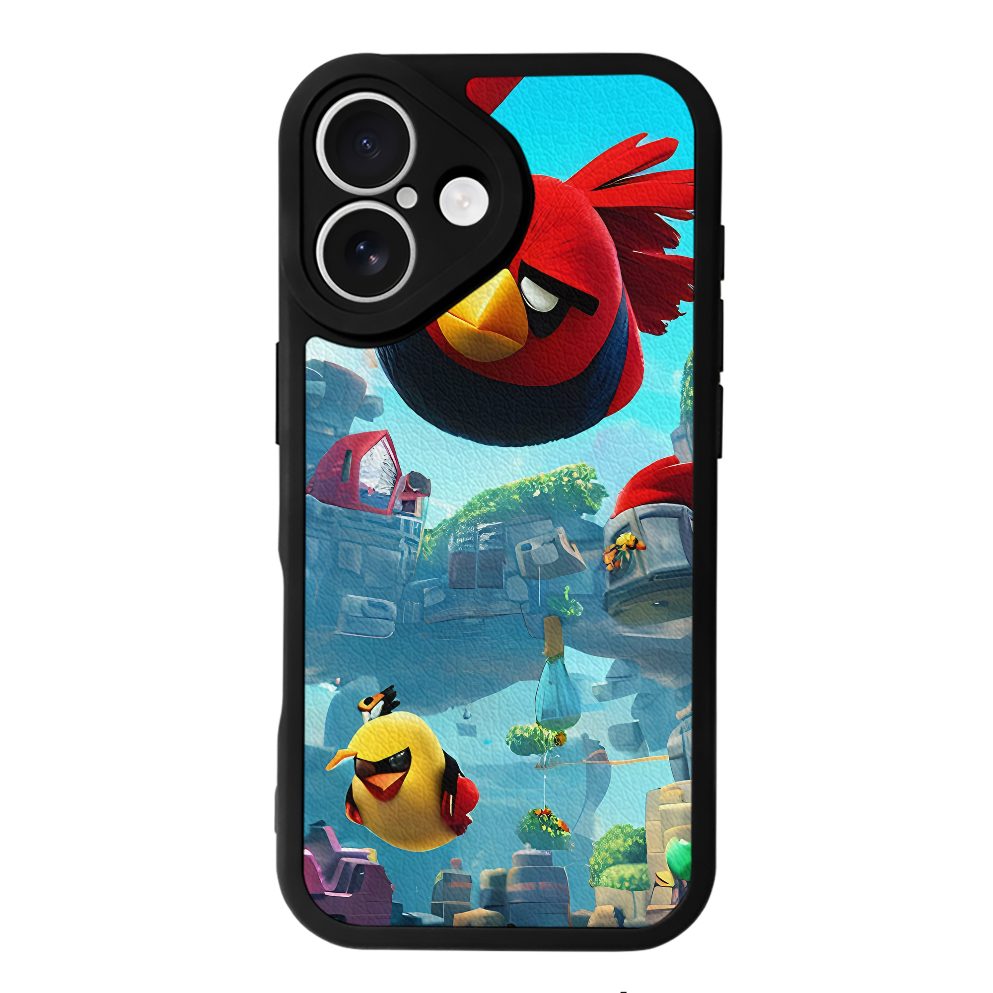 （画像用） Angry Birds アングリーバード 【iPhone 16シリーズ対応】シリコンスマホケース（レザー調） 材質：シリコン
